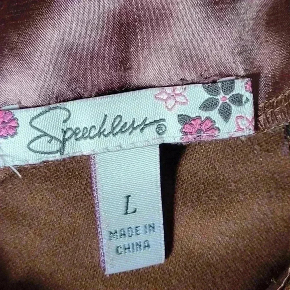 Speechless Brown Duede Button Down Women's Skirt Size Large - Picture 3 of 7